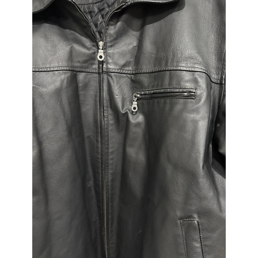Duke Haband Vintage Black Leather Jacket Size‎ 2X - Picture 2 of 9